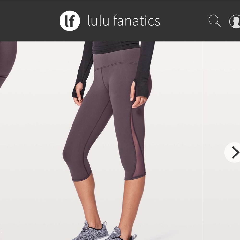 Lululemon Black Current Train times crops 17’’